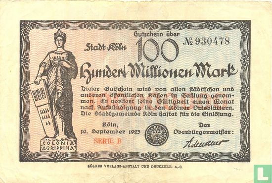 Köln 100 Million Mark - Image 1