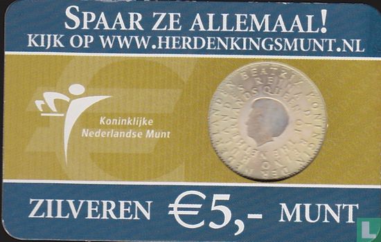 Pays-Bas 5 euro 2004 (coincard - KNM) "50 years New Kingdom statute of the Netherlands Antilles and Aruba" - Image 2