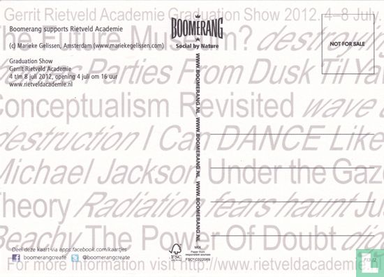 B120114 - Boomerang supports Rietveld Academie 'Graduation Show' - Image 2