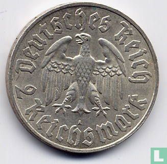 German Empire 2 reichsmark 1933 (A) "450th anniversary Birth of Martin Luther" - Image 2