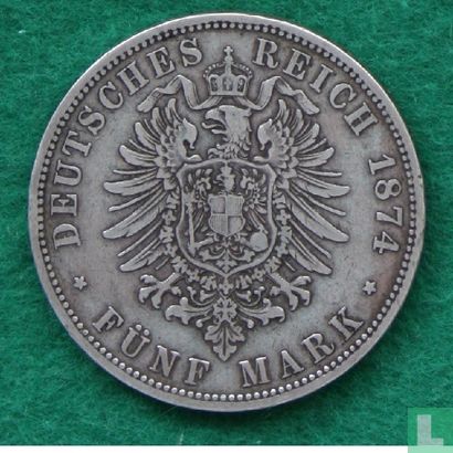 Pruisen 5 mark 1874 - Afbeelding 1