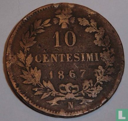 Italie 10 centesimi 1867 (N) - Image 1