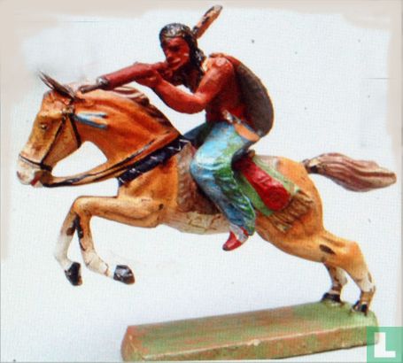 Indiaan te paard met geweer  - Afbeelding 1