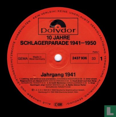 10 Jahre Schlagerparade 1941-1950 - Image 3