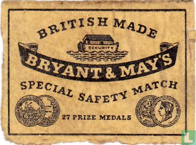 British made special safety matches
