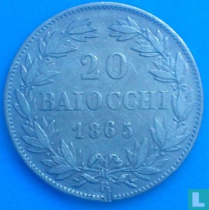 Kerkelijke Staat 20 baiocchi 1865 (XX) - Afbeelding 1