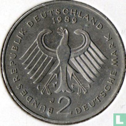 Germany 2 mark 1989 (J - Ludwig Erhard) - Image 1