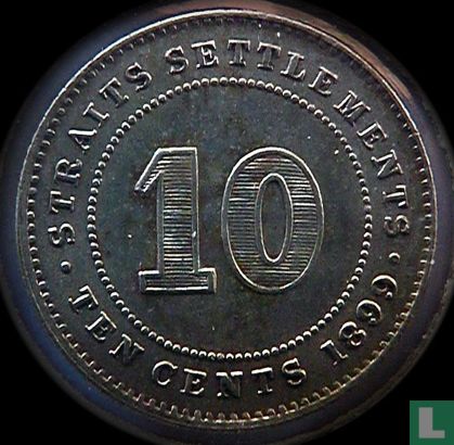Straits Settlements 10 cents 1899 - Afbeelding 1