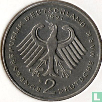 Duitsland 2 mark 1991 (F - Franz Joseph Strauss) - Afbeelding 1