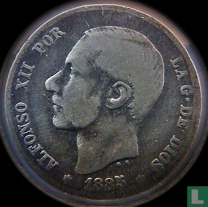 Spanje 1 peseta 1885 (1885) - Afbeelding 1