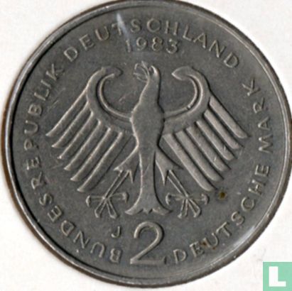 Germany 2 mark 1983 (J - Theodor Heuss) - Image 1
