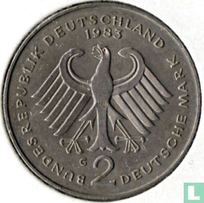 Duitsland 2 mark 1983 (G - Kurt Schumacher) - Afbeelding 1