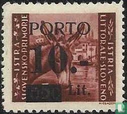 Istrische Briefmarken mit Aufdruck PORTO