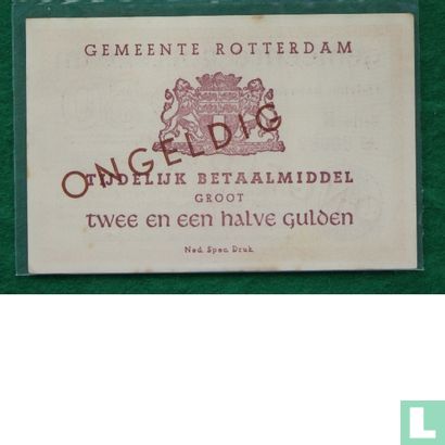 2,5 Gulden 1944 Gemeente Rotterdam Serie H - Afbeelding 2