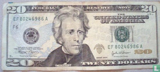Verenigde Staten 20 dollars 2004 F - Afbeelding 1
