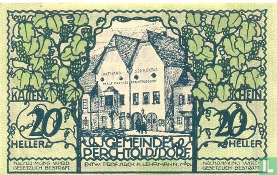 Perchtoldsdorf 20 Heller 1920 - Afbeelding 1