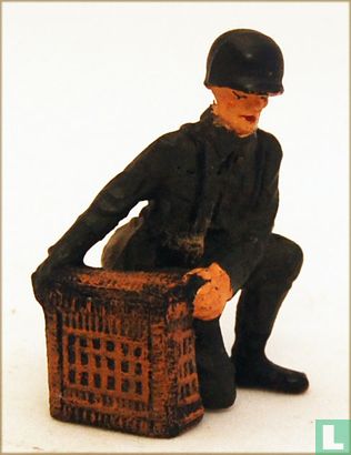 German soldier with Pigeon basket - Image 1