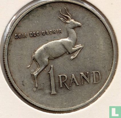 Zuid-Afrika 1 rand 1967 (SUID-AFRIKA) "1st anniversary Death of Dr. Hendrik Verwoerd" - Afbeelding 2