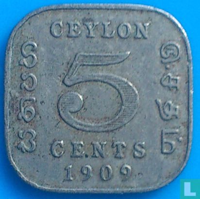 Ceylon 5 cents 1909 - Image 1