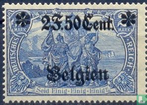 Duitse zegels met opdruk "Belgien" 