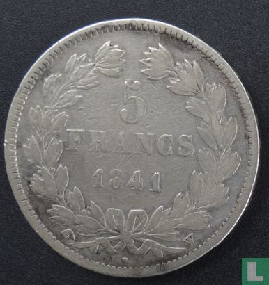 Frankrijk 5 francs 1841 (W) - Afbeelding 1
