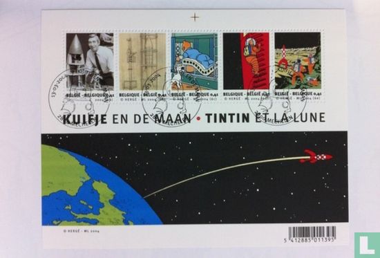 Kuifje in de ruimte met 5 postzegels - Image 3