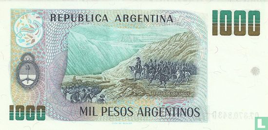 Argentinië 1000 Pesos Argentinos 1984 - Afbeelding 2
