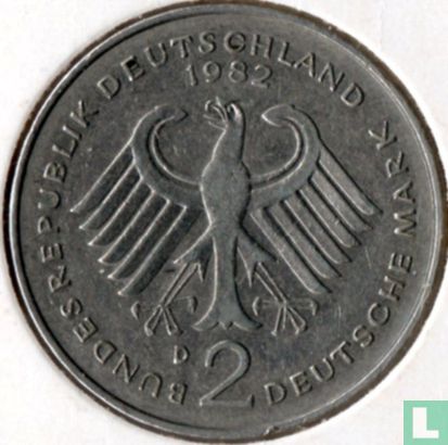 Duitsland 2 mark 1982 (D - Konrad Adenauer) - Afbeelding 1
