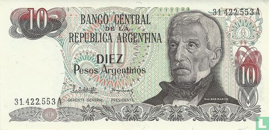 Argentine 10 Pesos Argentinos 1983 - Image 1