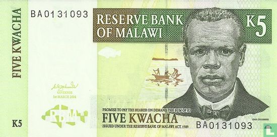 Malawi 5 Kwacha 2004 - Image 1