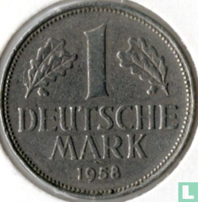 Germany 1 mark 1958 (F) - Image 1