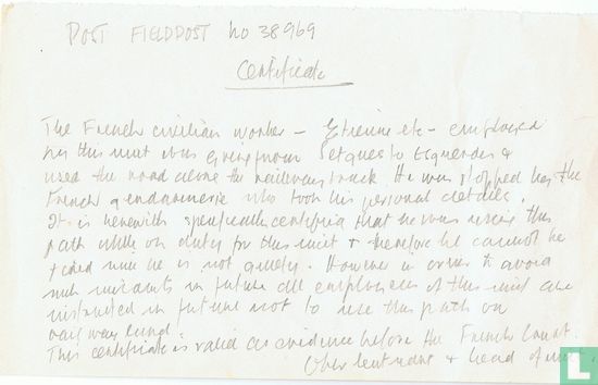 Brief Feldpost Einheitsfuhrer nr. 38969 uit WO II archief; origineel - Image 2
