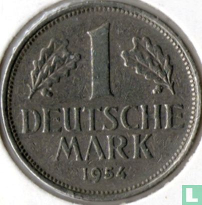 Germany 1 mark 1954 (G) - Image 1