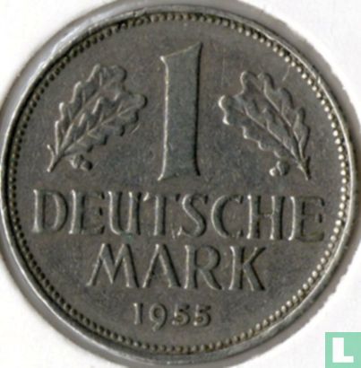 Allemagne 1 mark 1955 (G) - Image 1