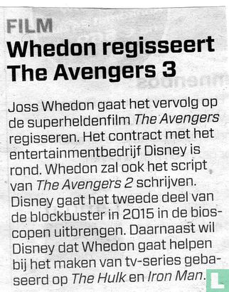 Whedon regisseert The Avengers 3