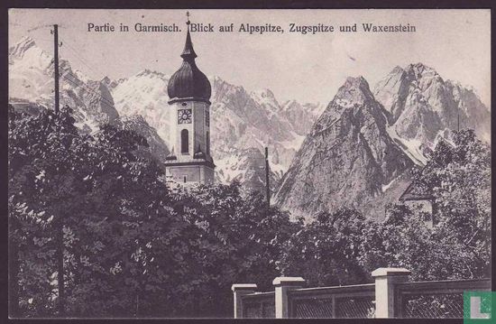 Partie in Garmisch - Blick auf Alpspitze, Zugspitze und Waxenstein