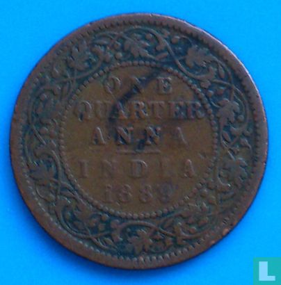 Inde britannique ¼ anna 1889 (Calcutta) - Image 1