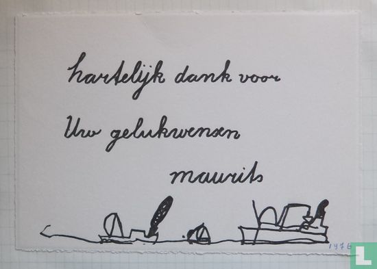 Bedankkaartje prins Maurits van Vollenhoven