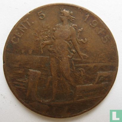 Italië 5 centesimi 1915 - Afbeelding 1