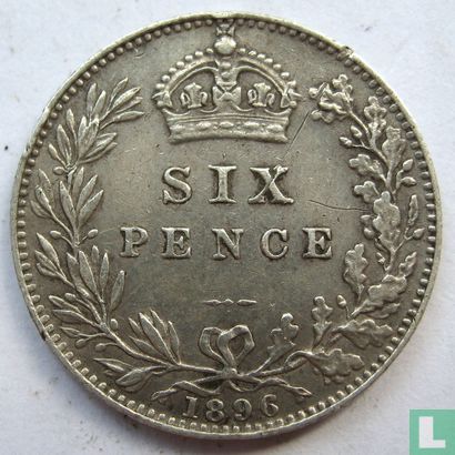 United Kingdom 6 pence 1896 - Image 1