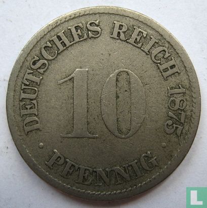Empire allemand 10 pfennig 1875 (F) - Image 1