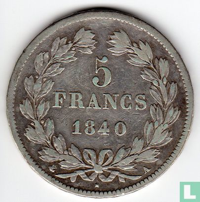 Frankreich 5 Franc 1840 (A) - Bild 1