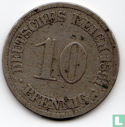 Empire allemand 10 pfennig 1891 (A) - Image 1
