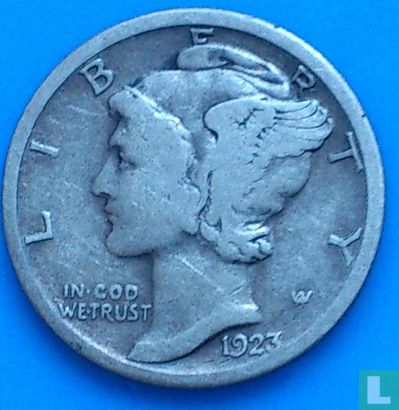 États-Unis 1 dime 1923 (S) - Image 1