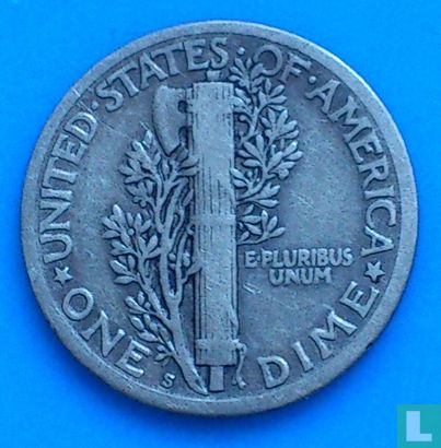 États-Unis 1 dime 1923 (S) - Image 2