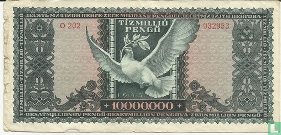 Hongarije 10 Miljoen Pengö 1945 - Afbeelding 2