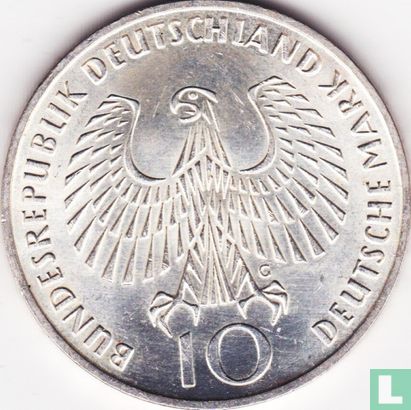 Deutschland 10 Mark 1972 (G) "Summer Olympics in Munich - Olympic rings and flame" - Bild 2