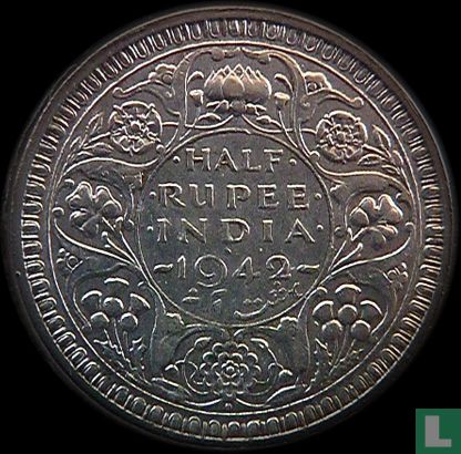 Inde britannique ½ rupee 1942 (type 2) - Image 1