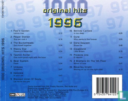 1000 original hits 1996 - Afbeelding 2