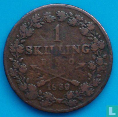 Zweden 1 skilling banco 1839 - Afbeelding 1